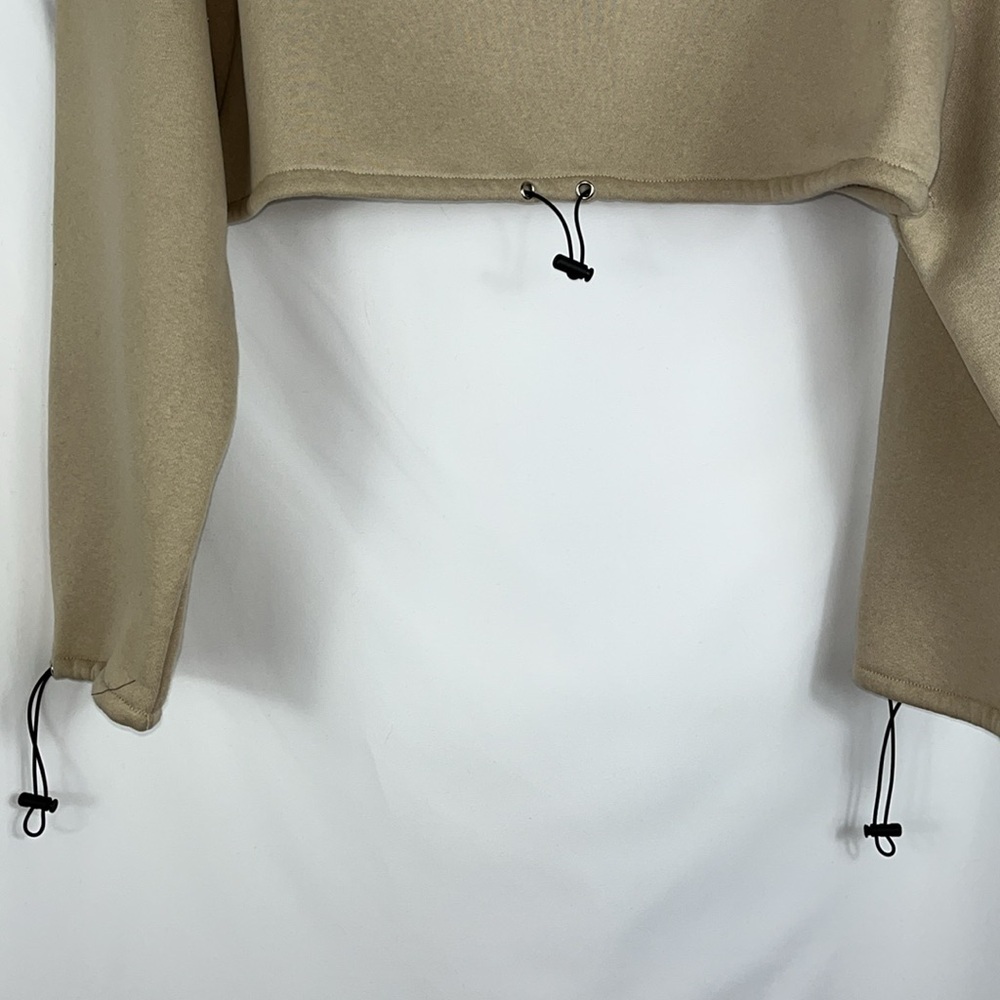 blanc cropped toggle pull long sleeve sweatshirt Sz S - Picture 4 of 7